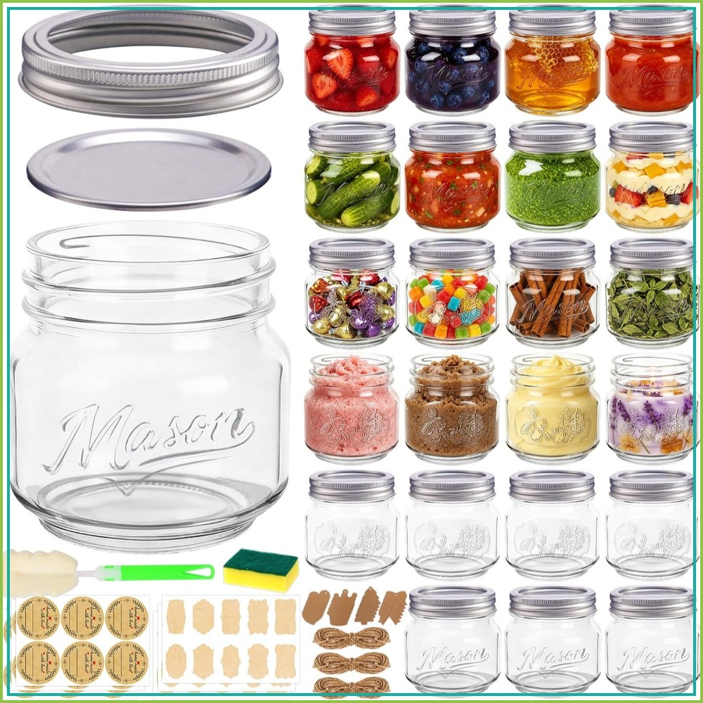 Mason Jar 8Oz - 8 oz Mason Jars with Lids,