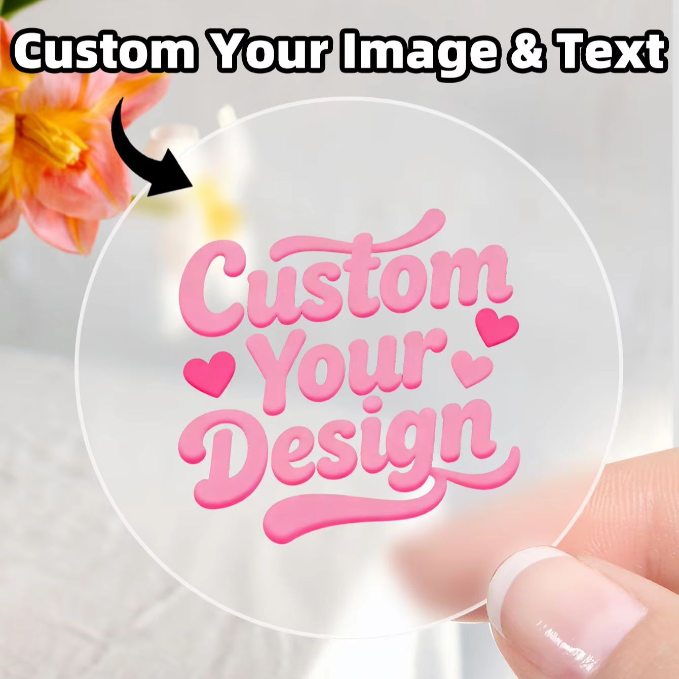 Candle Holder Supplies - 1-90PCS Custom Round Clear Stickers for