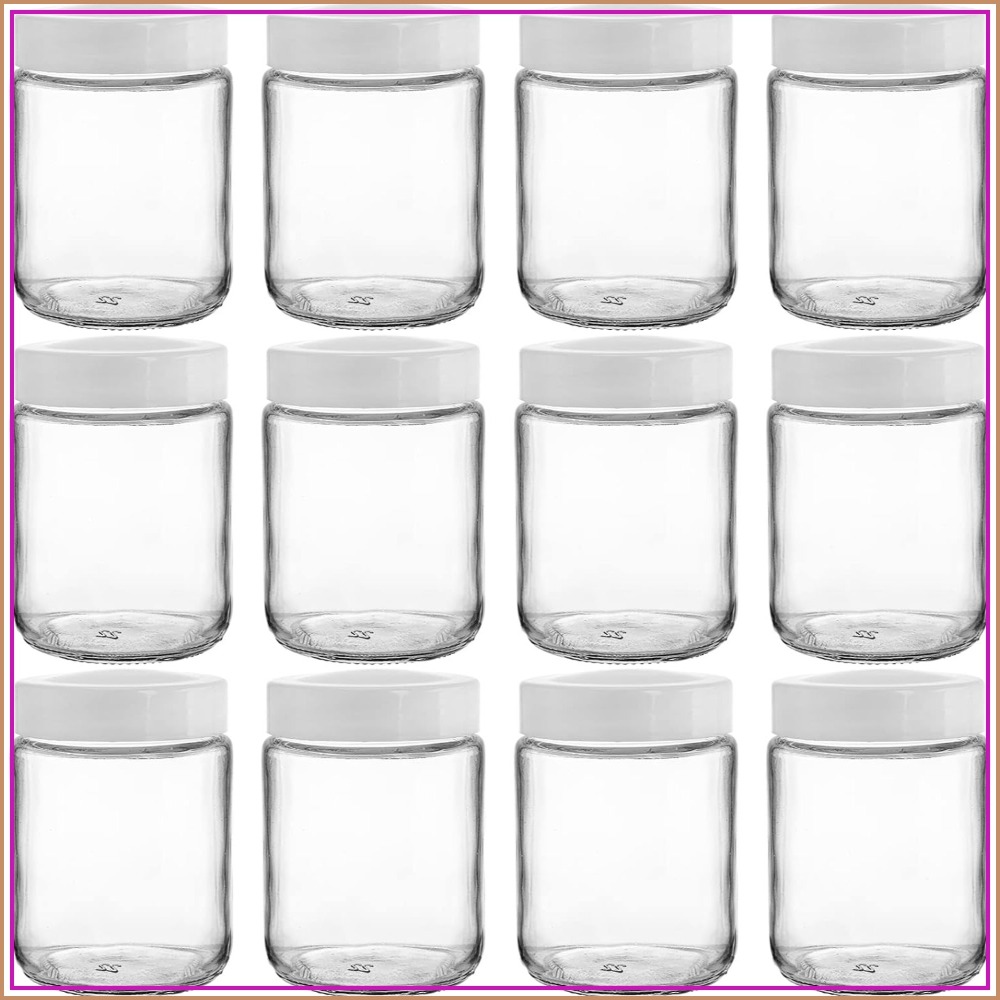 Mason Jar 8Oz - 12 Pack 8 oz Glass Mason