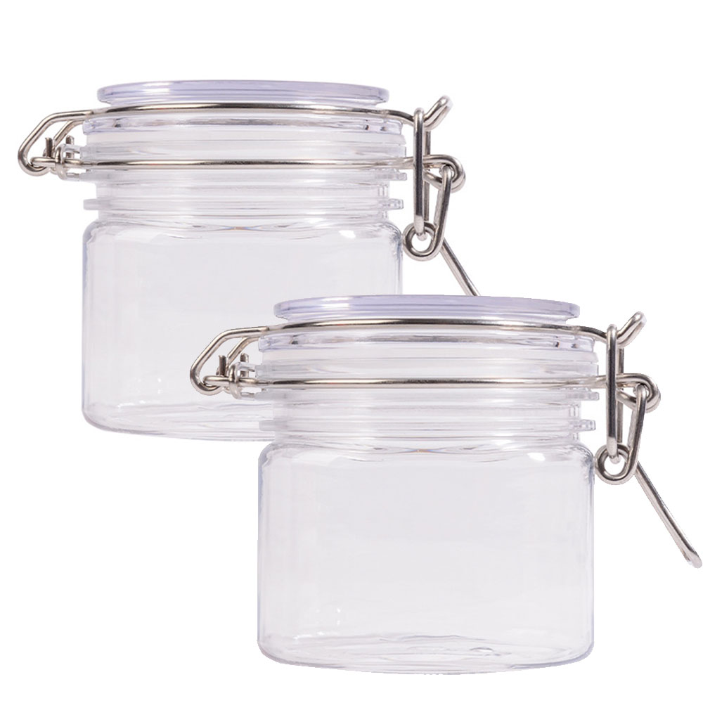 Mason Jar 8Oz - 2Pcs 8Oz/250ml PET Plastic Storage Jars