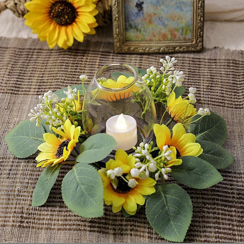 Artificial Sunflower Candle Ri - đánh giá và giá Candle Holder Supplies
