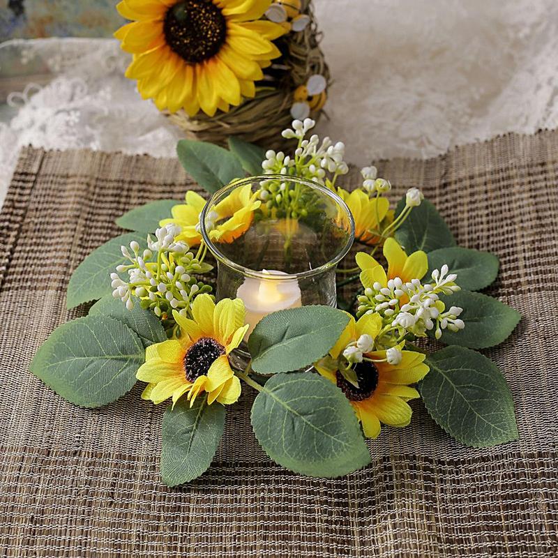Artificial Sunflower Candle Ri - đánh giá và giá Candle Holder Supplies