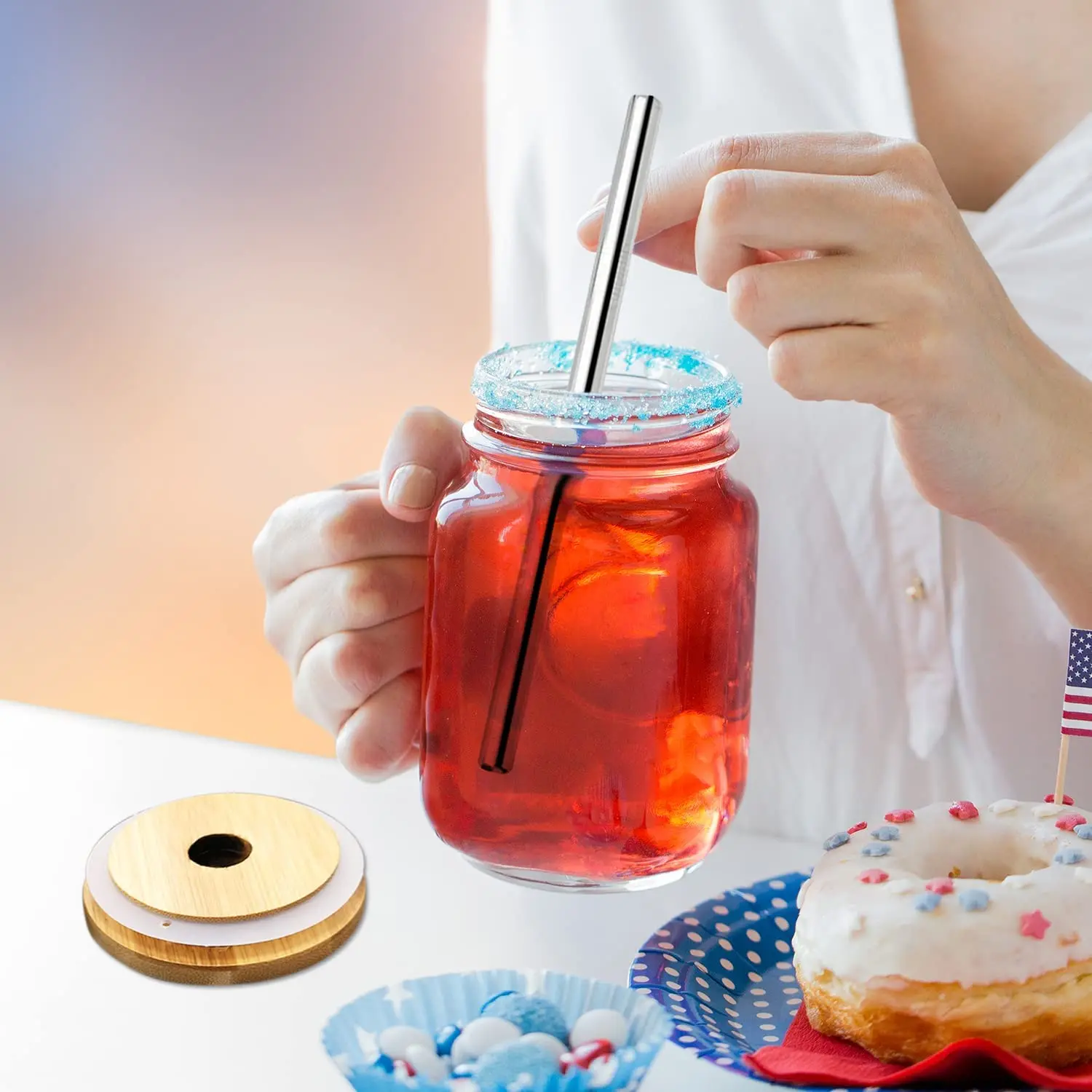 Reusable Fruit Juice Cool Drin - đánh giá và giá Mason Jar 8Oz