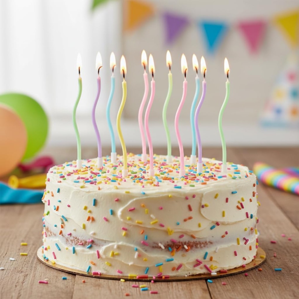 Rainbow Spiral Birthday Cake C - đánh giá và giá Candle Supply