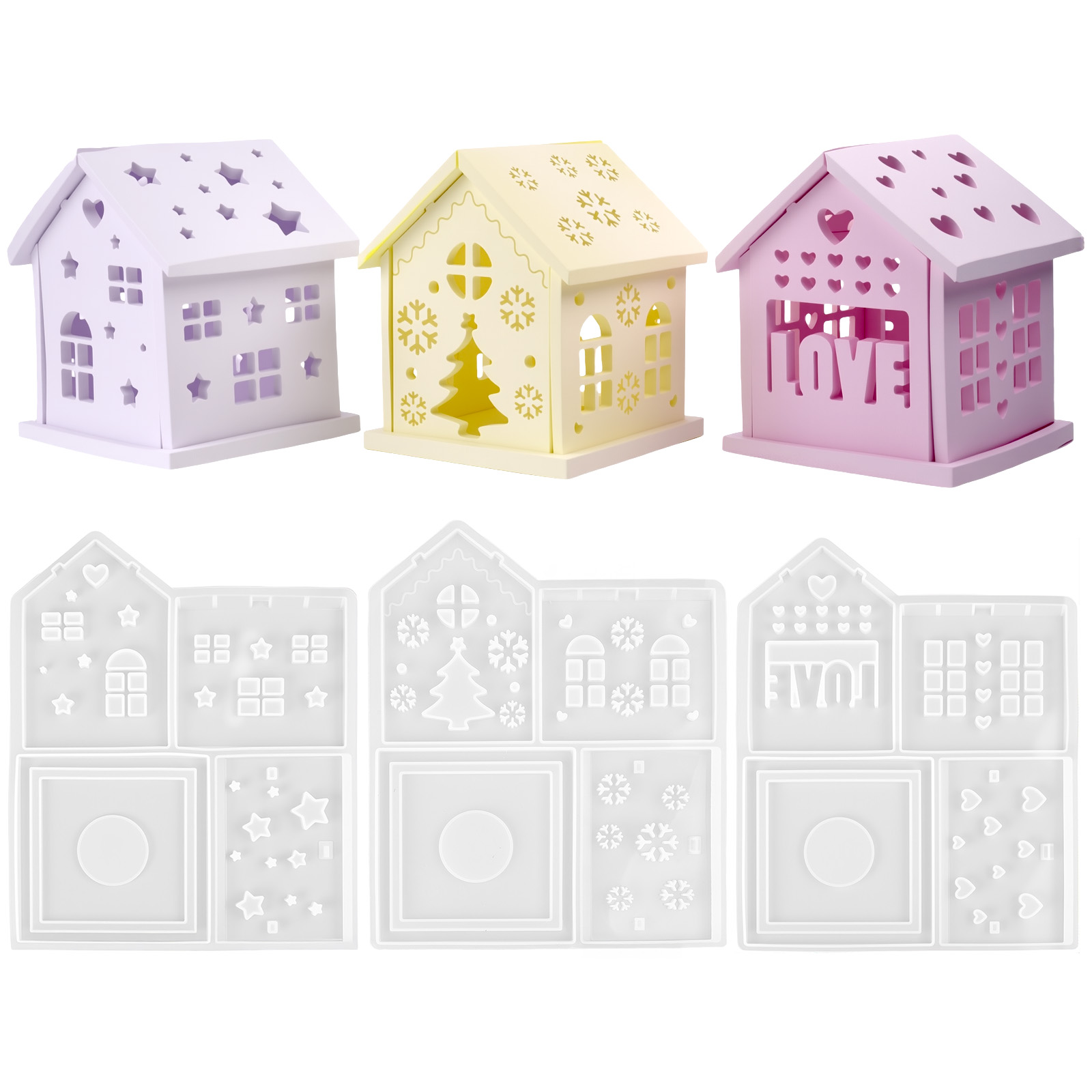 3D House Silicone Mold DIY Chr - đánh giá và giá Candle Holder Supplies