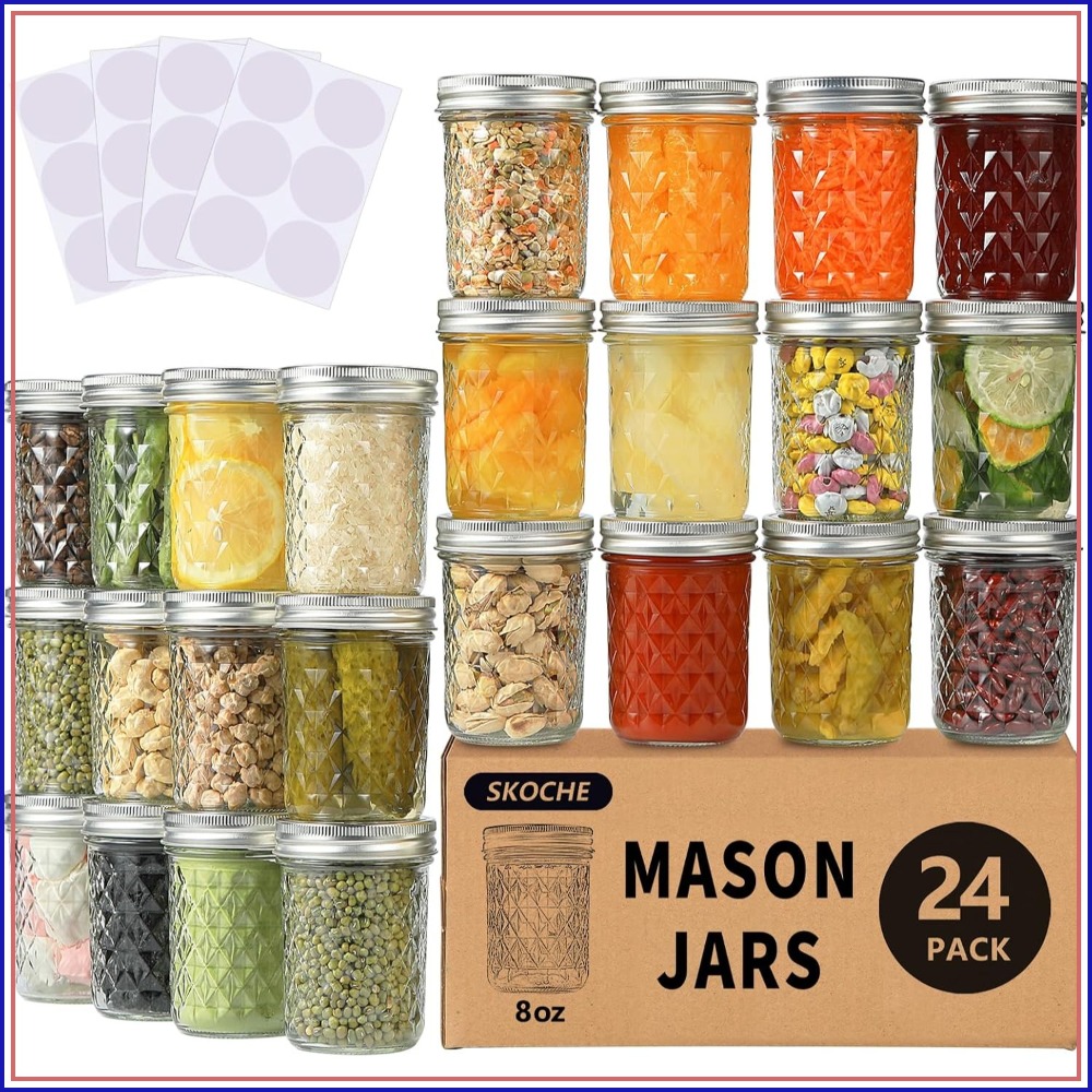 8 oz Mason Jars 24 Pack, Half  - đánh giá và giá Mason Jar 8Oz