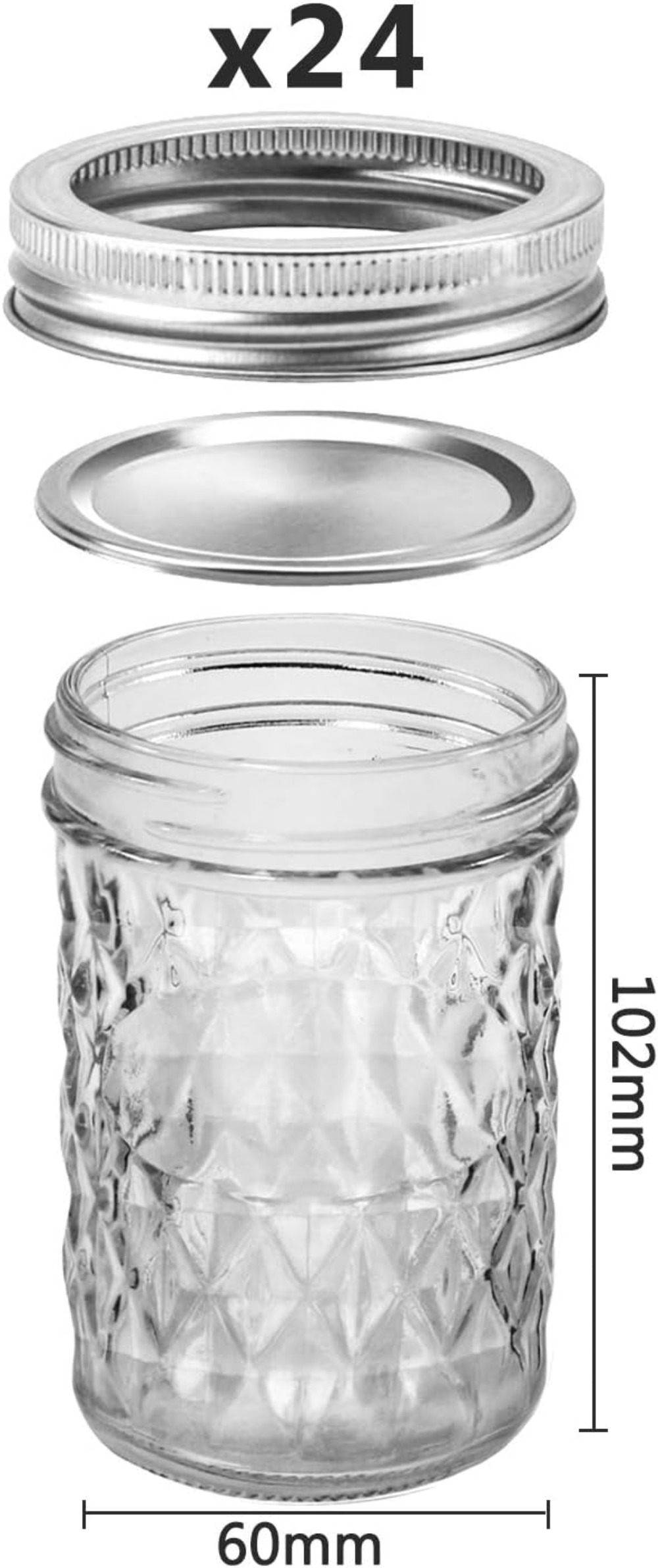 8 oz Mason Jars 24 Pack, Half  - đánh giá và giá Mason Jar 8Oz