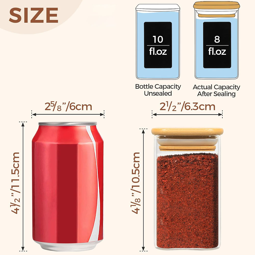 Glass Spice Jars with Bamboo L - đánh giá và giá Mason Jar 8Oz