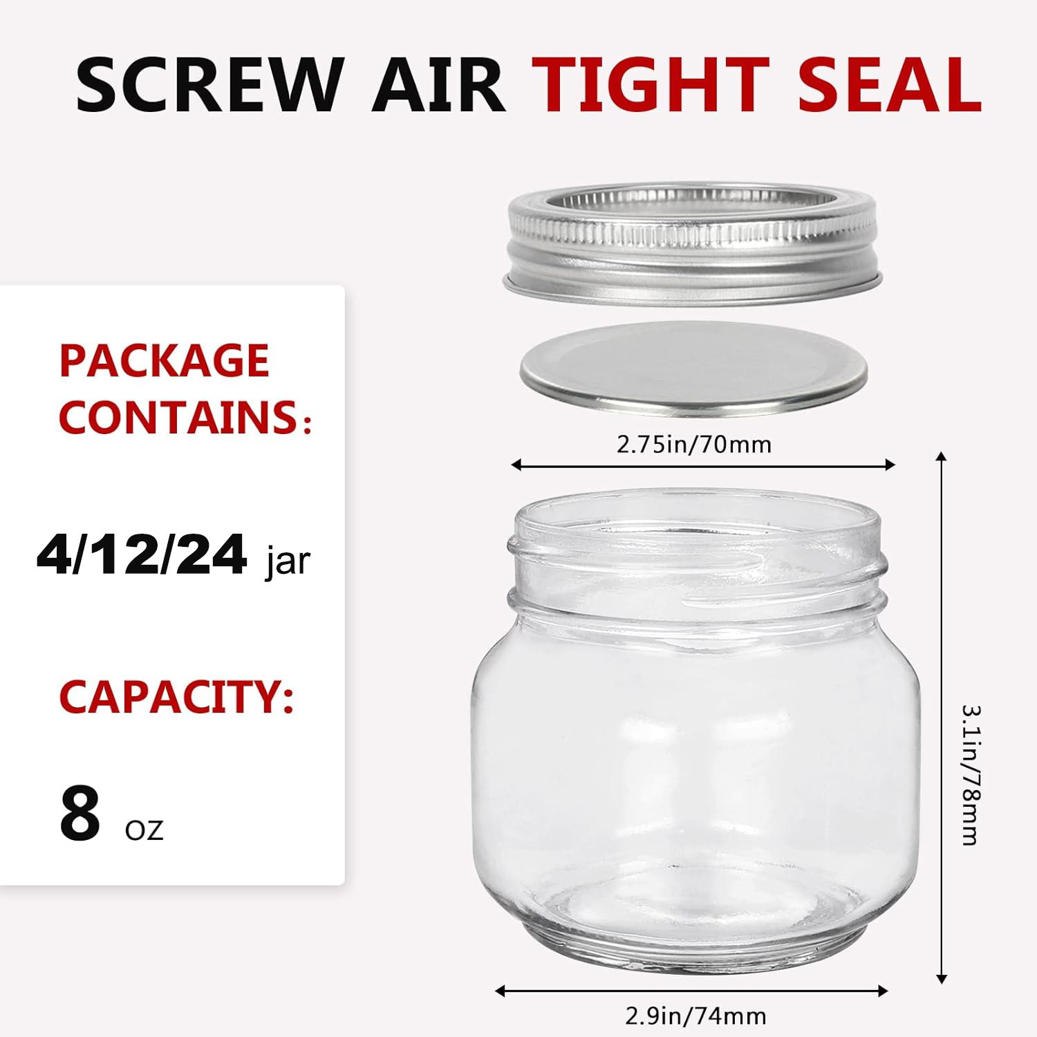 Mason Jars 8oz Regular Mouth G - đánh giá và giá Mason Jar 8Oz