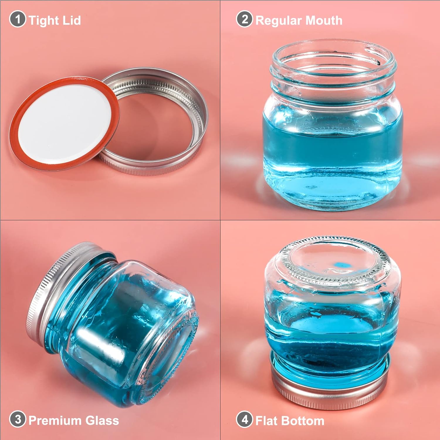Mason Jars 8oz Regular Mouth G - đánh giá và giá Mason Jar 8Oz