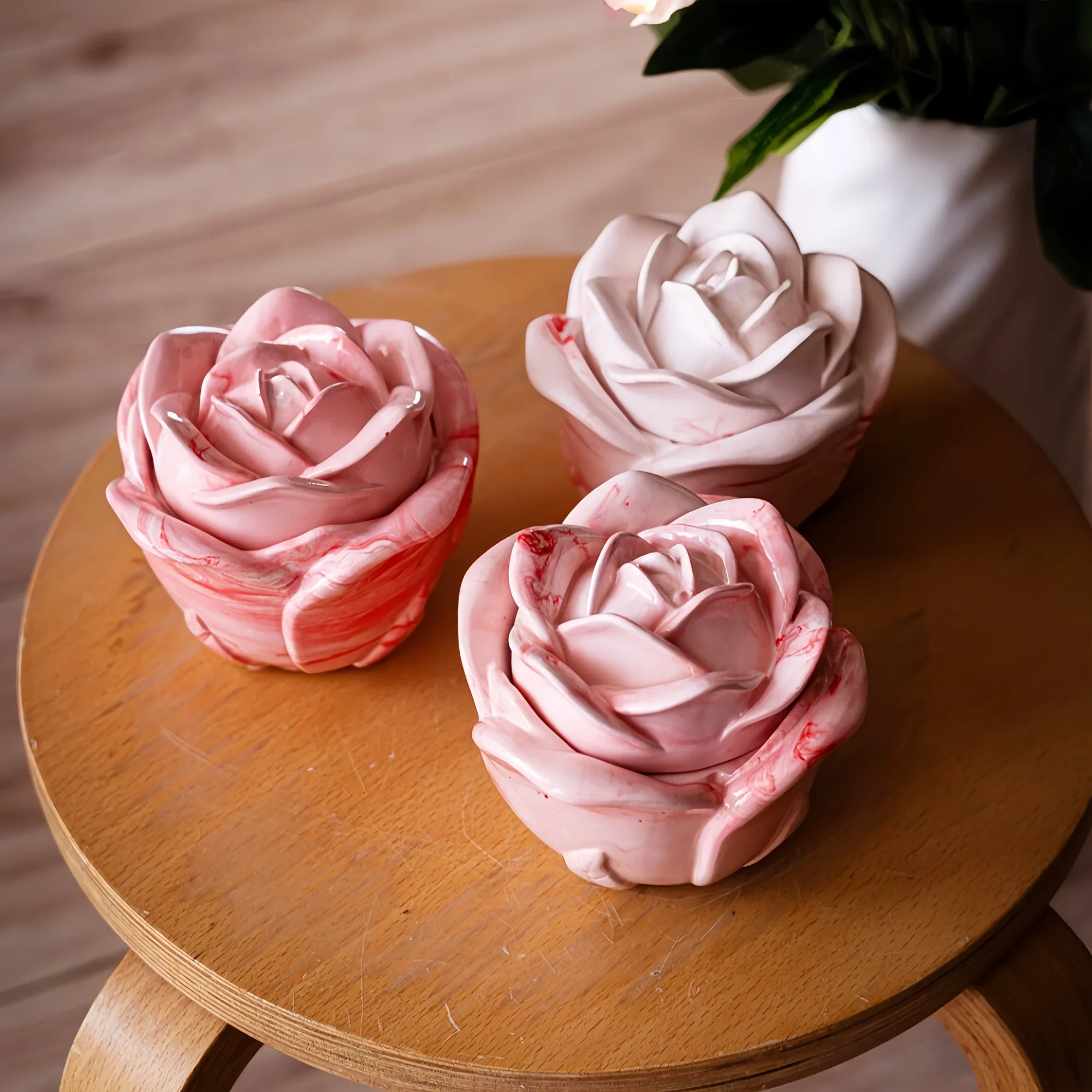 2-Piece Set Rose Shaped Silico - đánh giá và giá Candle Holder Supplies