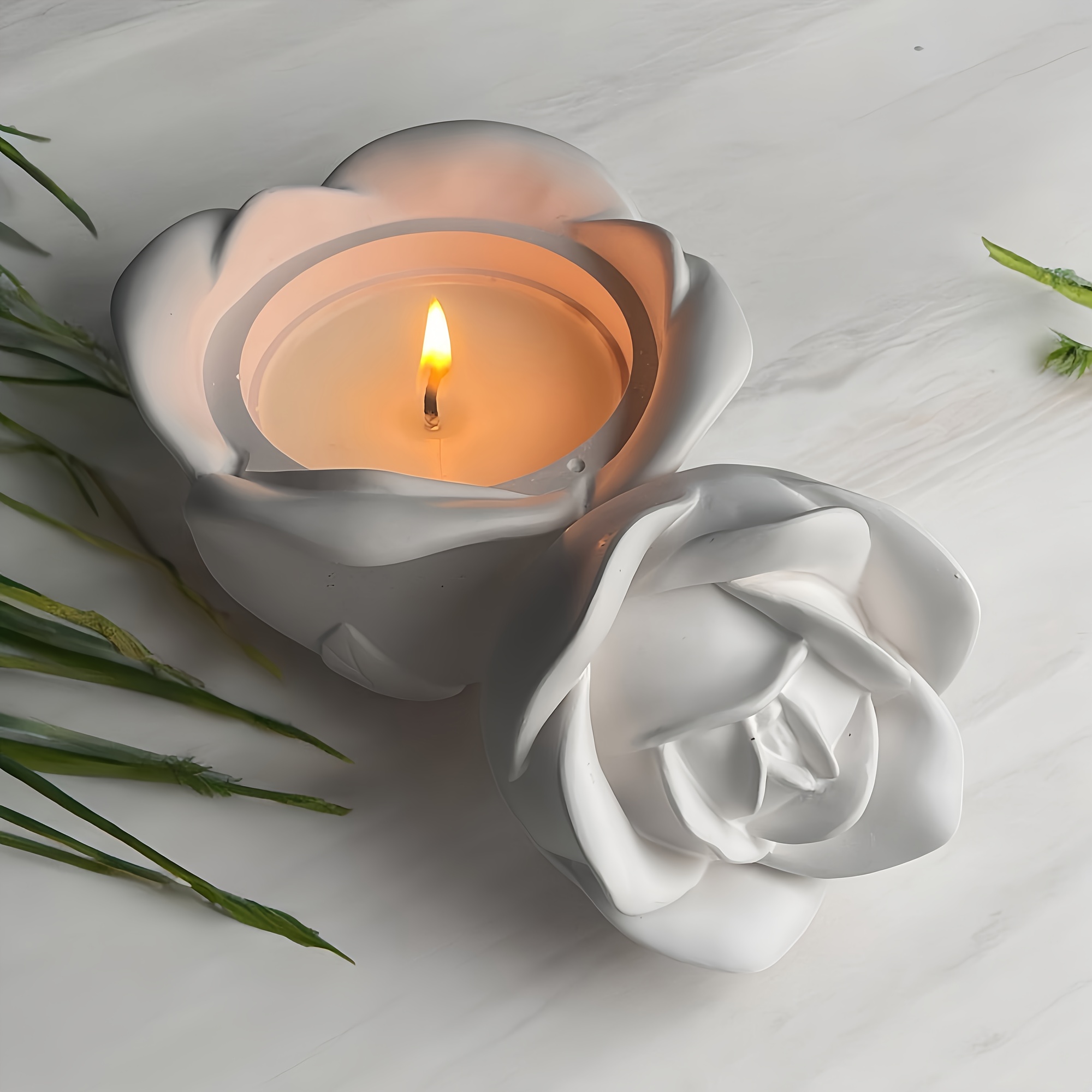2-Piece Set Rose Shaped Silico - đánh giá và giá Candle Holder Supplies