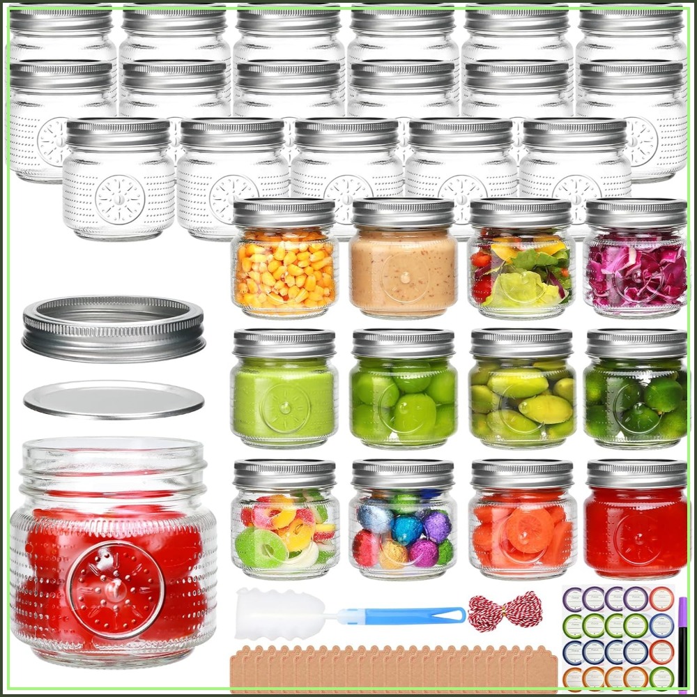 30 Pack 8 oz Mason Jars with L - đánh giá và giá Mason Jar 8Oz