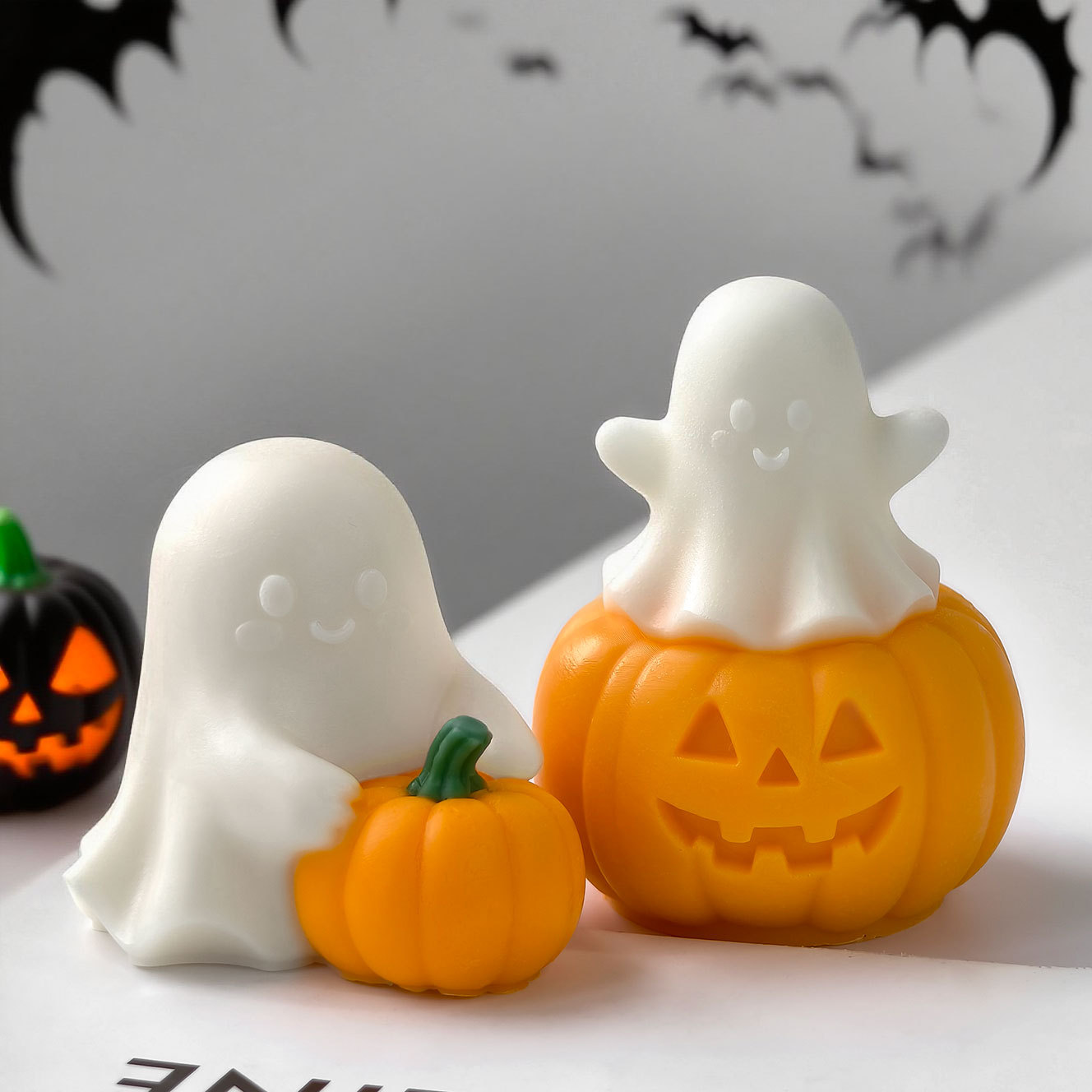 Halloween Ghost Pumpkin Silico - đánh giá và giá Candle Supplies Tins