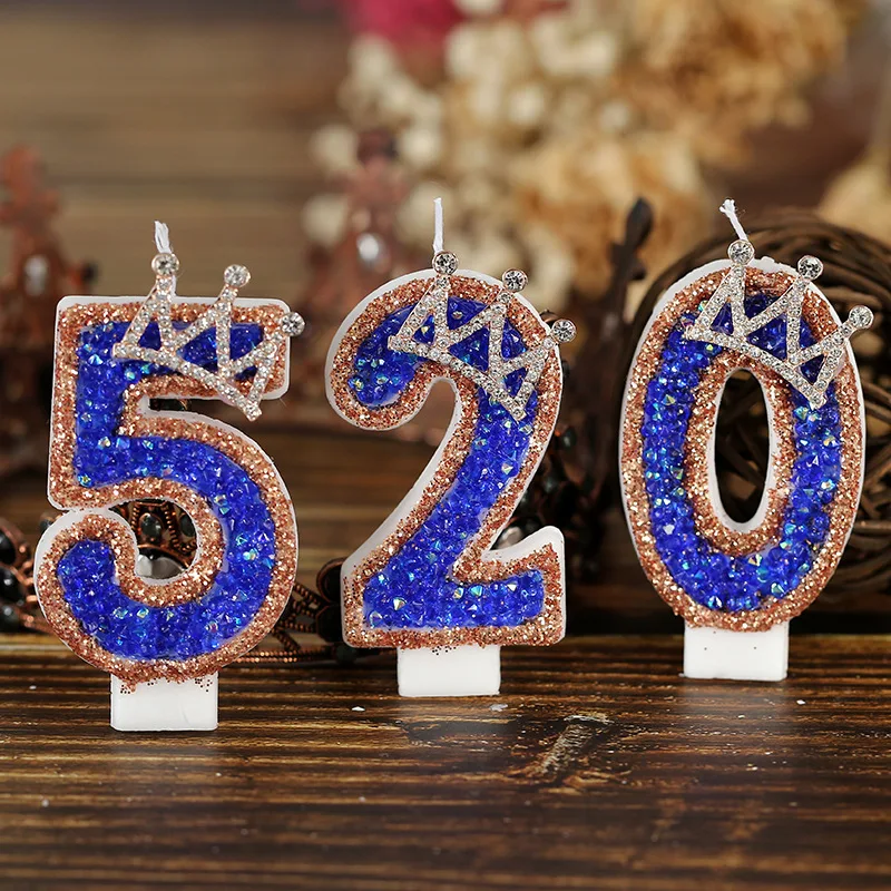 Blue Crown Sparkle Number Birt - đánh giá và giá Candle Supplies Luxury