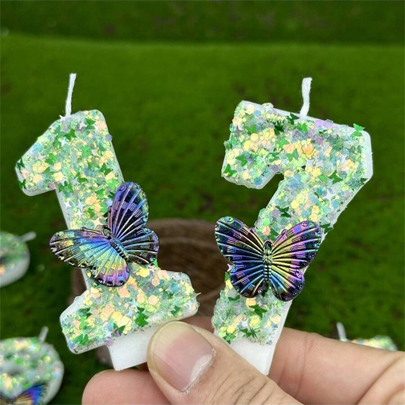 1Pc Green Sequins Number 0-9 B - đánh giá và giá Candle Supply