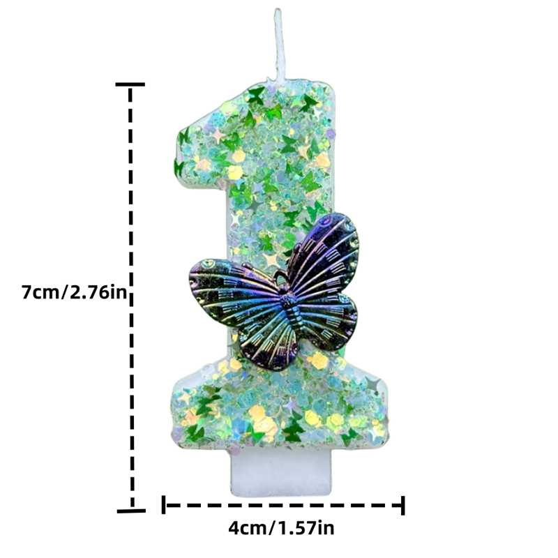 1Pc Green Sequins Number 0-9 B - đánh giá và giá Candle Supply