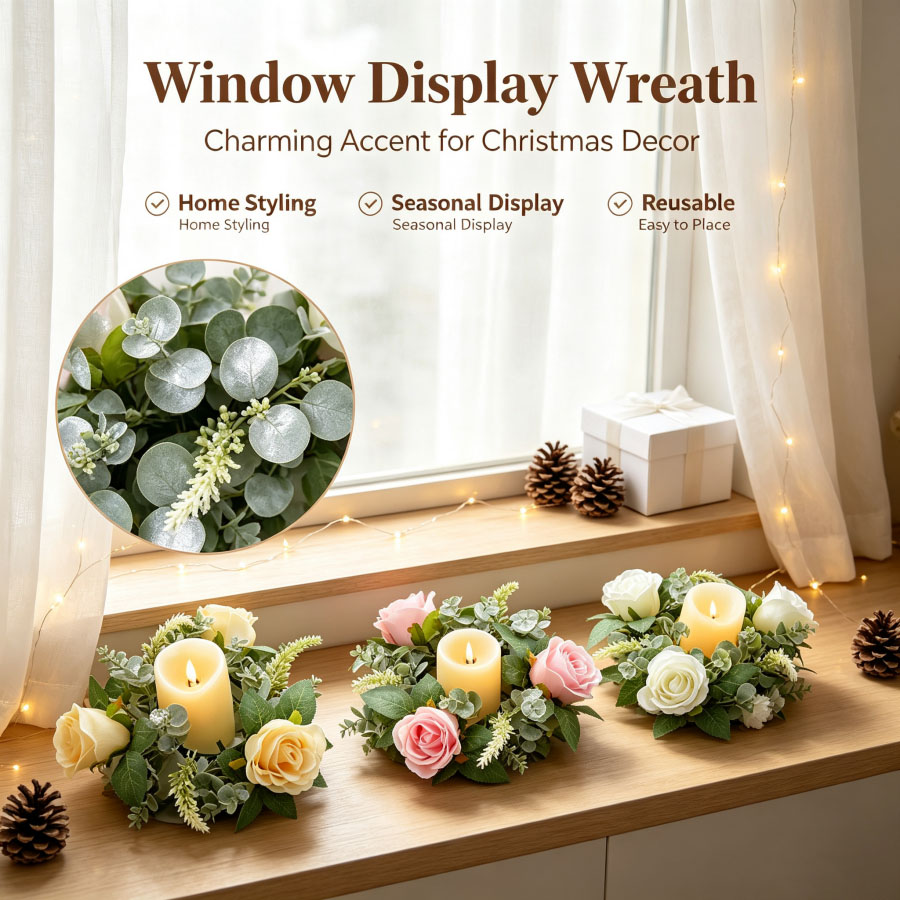 Artificial Rose Wreath Shaped  - đánh giá và giá Candle Holder Supplies